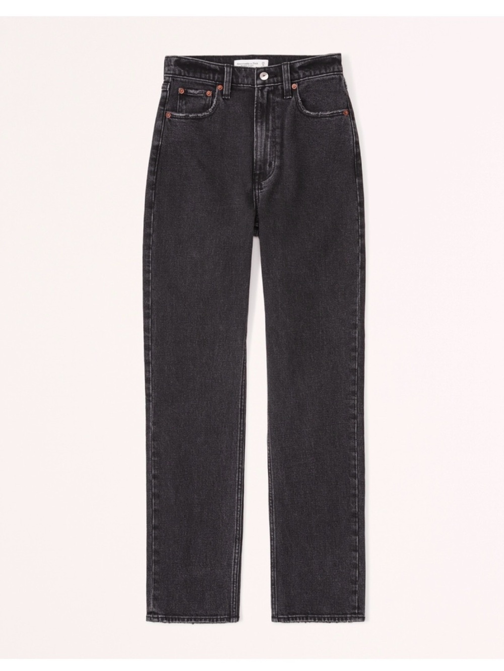 Ankle Straight Ultra High Rise Black Jeans 23 Short Abercrombie & Fitch - Picture 4 of 5